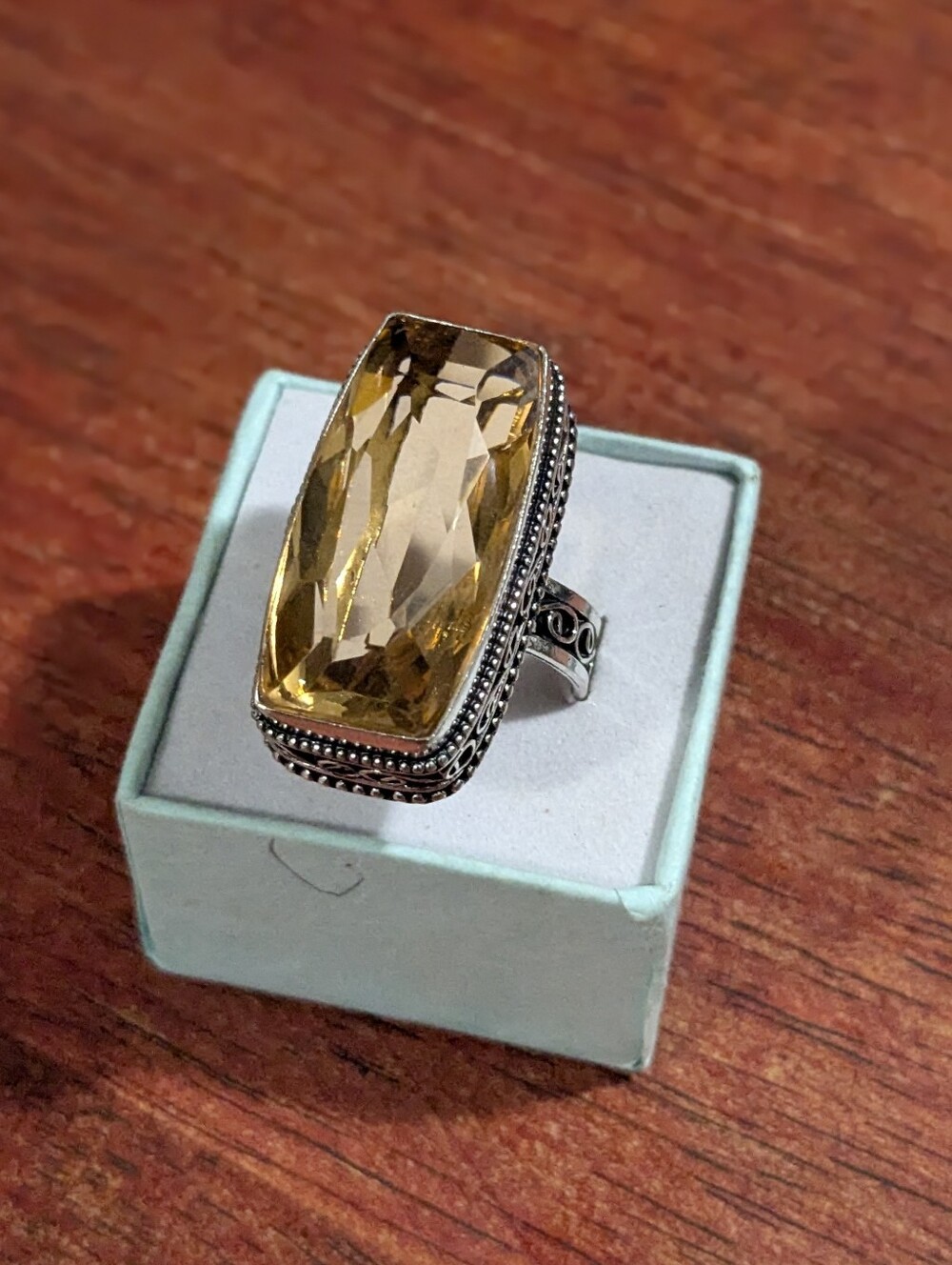 Handcrafted High-Profile Oversized Morganite Ring (8.5)